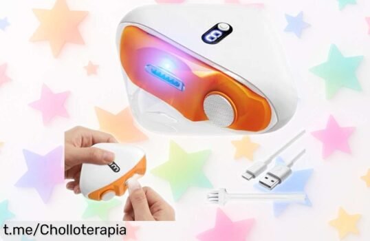 Cortador de uñas eléctrico 2 en 1 con luz LED y recogedor automático, llevártelo es asegurar que tus manicuras sean sencillas y limpias; no te lo pierdas, ¡es un ofertón!