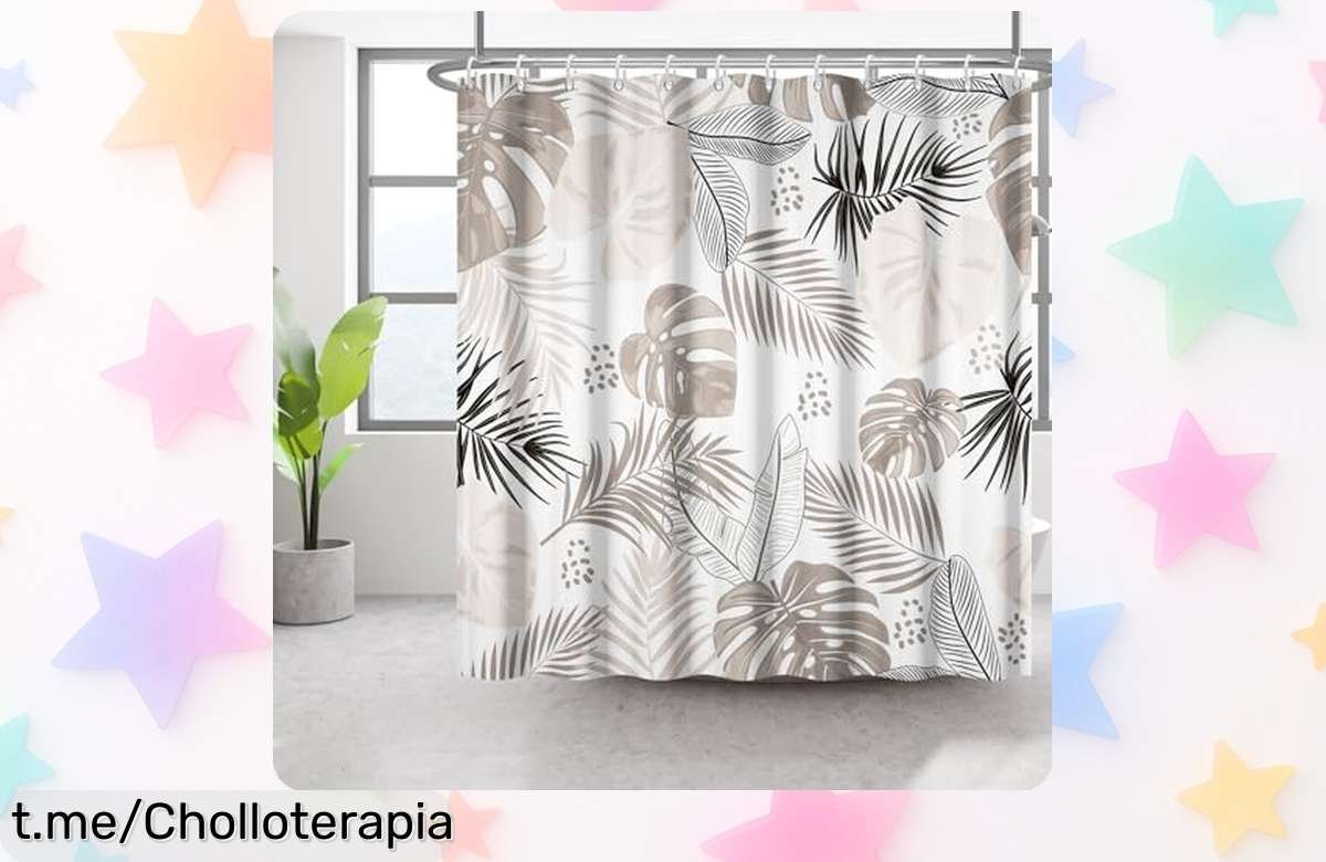 Cortina de baño bohemia con plantas tropicales: ¡Ofertón impermeable y fácil de lavar que hace brillar tu estilo! Aprovecha este precio de ganga, es un chollo que vuela.