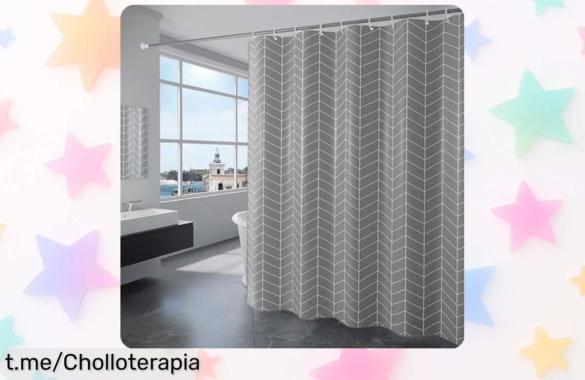 Cortina de ducha impermeable KAIMEIYU que seca en un instante, decora tu baño y transforma el ambiente: ¡aprovecha este ofertón antes de quedarte sin ella!