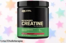 Creatina en polvo micronizada Optimum Nutrition: potencia tus entrenos con 55 dosis energéticas a un precio loco que no puedes dejar escapar. ¡Entra y dale caña ya!