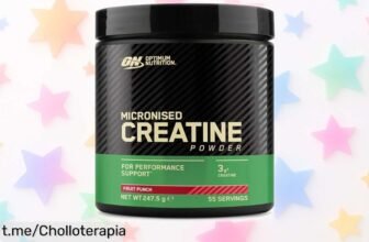 Creatina en polvo micronizada Optimum Nutrition: potencia tus entrenos con 55 dosis energéticas a un precio loco que no puedes dejar escapar. ¡Entra y dale caña ya!