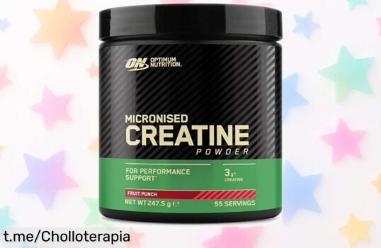 Creatina en polvo micronizada Optimum Nutrition: potencia tus entrenos con 55 dosis energéticas a un precio loco que no puedes dejar escapar. ¡Entra y dale caña ya!