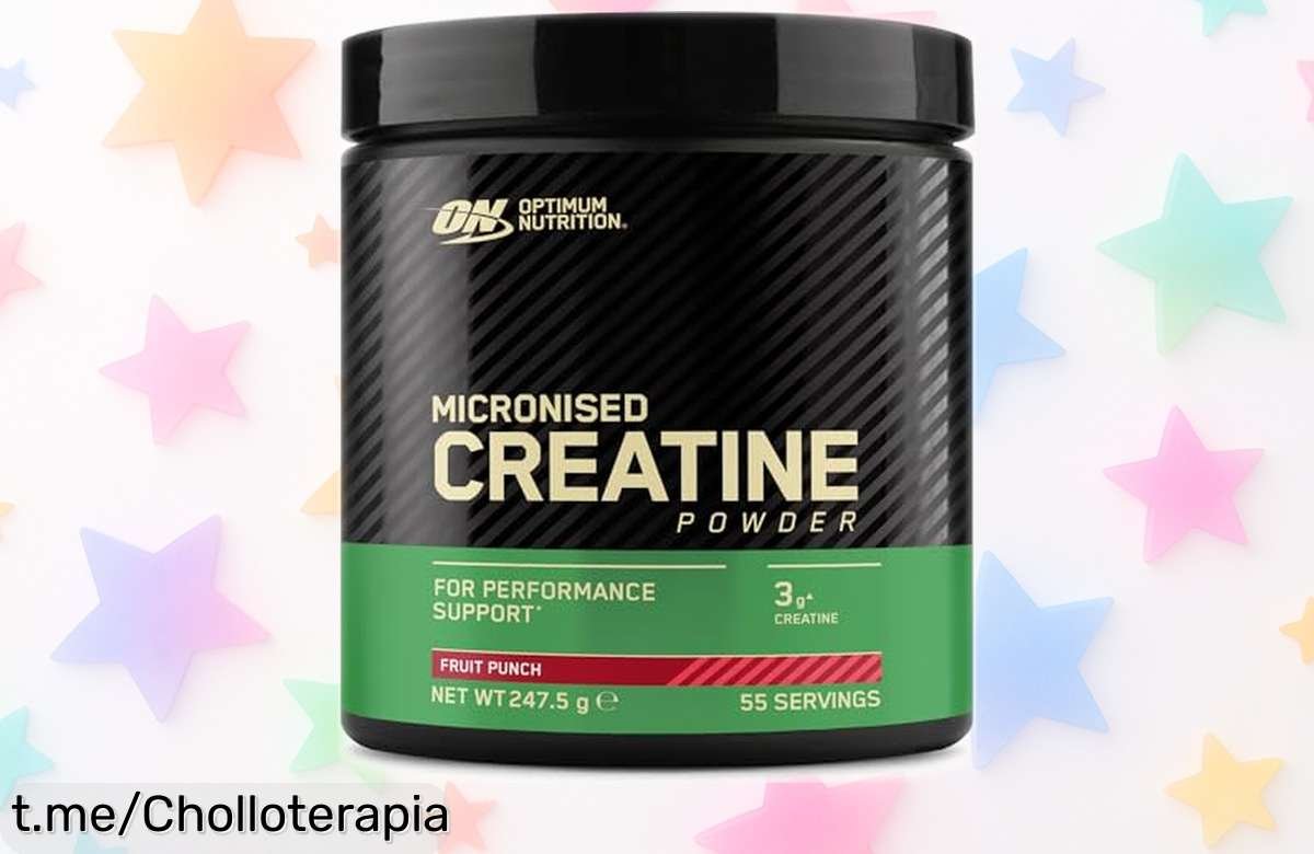 Creatina en polvo micronizada Optimum Nutrition: potencia tus entrenos con 55 dosis energéticas a un precio loco que no puedes dejar escapar. ¡Entra y dale caña ya!
