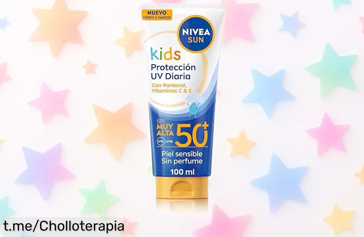 Crema solar para niños NIVEA SUN Kids con súper protección SPF 50+, ¡super chollo que cuida su piel y les deja jugar sin preocupaciones! No te quedes sin la tuya.