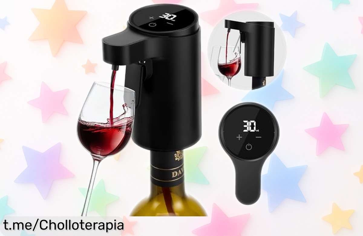 Decantador eléctrico PAHTTO para vino: ¡sirve y airea en un toque! Llévatelo ahora a un precio de ganga que no te podrás creer y disfruta momentos especiales con cada sorbo.
