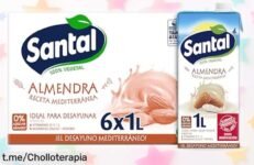 Deliciosa bebida vegetal de almendra Santal en pack de 6 litros, ¡nuevo precio loco! Perfecta para tu café o desayuno dulce, no te quedes sin un bocado tan sabroso y saludable.