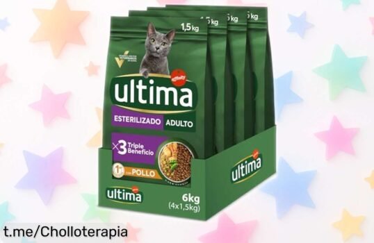Deliciosa comida seca Ultima Esterilizado Adult para gatos, pack de 4 bolsas de 1,5kg a precio increíble; ¡cuida su peso y dientes mientras ahorras hoy mismo!