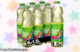 Deliciosas botellas de Fuze Tea verde Maracuyá, pack de 6 litros para disfrutar con amigos; ¡rebajado y refrescante! No te pierdas esta oportunidad única.
