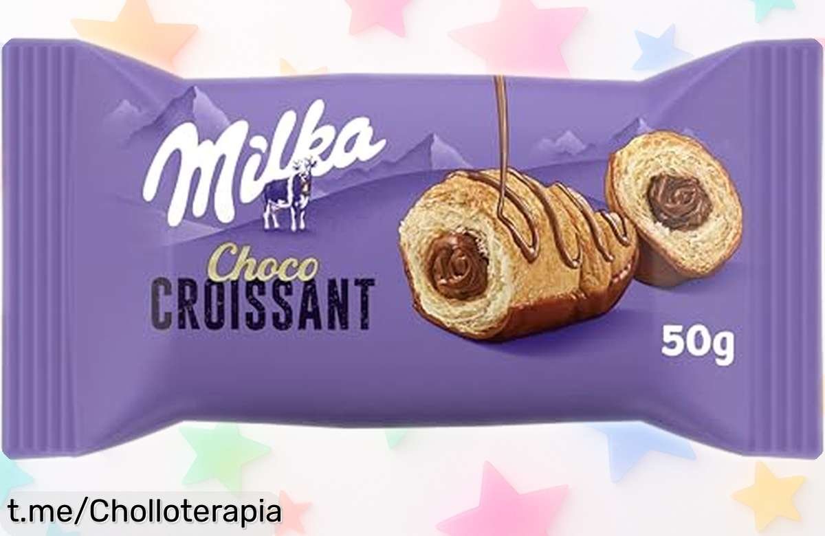 Delicioso croissant de chocolate Milka, super ligero y cremoso a un precio tan bajo que no podrás resistirte a llevarlo contigo ¡No te quedes sin probar esta maravilla!