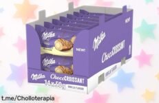 Deliciosos croissants Milka rellenos de crema de vainilla y chocolate a un precio increíble, ¡un capricho dulce que no puedes dejar pasar!