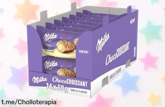 Deliciosos croissants Milka rellenos de crema de vainilla y chocolate a un precio increíble, ¡un capricho dulce que no puedes dejar pasar!