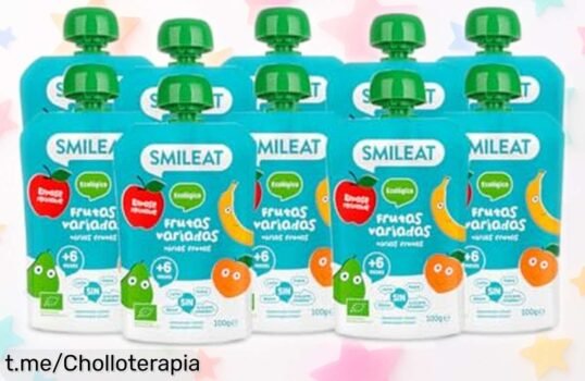 Deliciosos pouch de frutas ecológicas Smileat para peques a partir de 6 meses, ¡su precio ha caído en picado y es la oportunidad perfecta para que disfruten con salud!