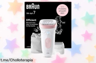 Depiladora eléctrica Braun Silk épil 7 en oferta, elimina el vello más corto y es resistente al agua; suave como la seda ¡no dejes pasar este super chollo!