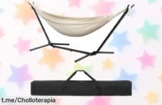 Descansa en pareja con la hamaca Laneetal desmontable y resistente: ¡un ofertón para disfrutar del aire libre que no puedes dejar pasar!