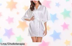 Descubre el albornoz kimono de satén Wikoan, un ofertón que realza tu figura y te viste de lujo: ¡aprovéchalo antes de que desaparezca!
