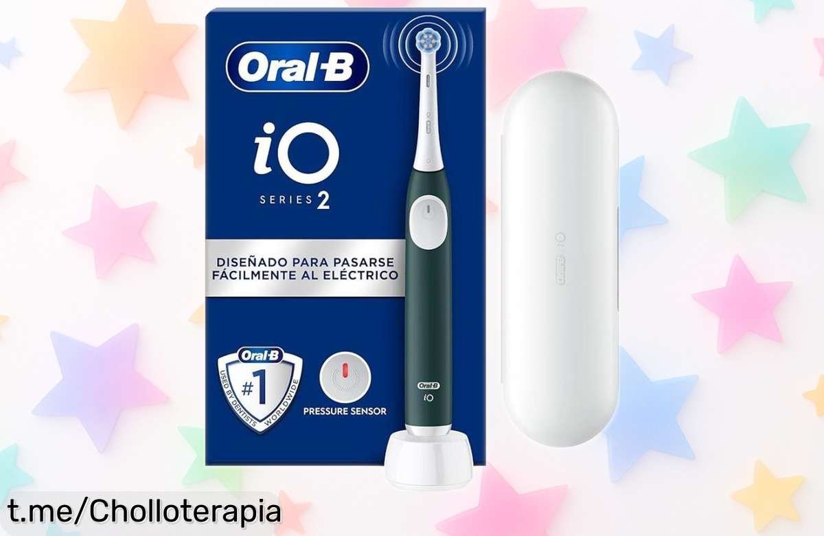 Descubre el cepillo de dientes eléctrico Oral-B iO 2: ¡super chollo con sensor inteligente y estuche incluido! Cuida tu sonrisa sin vaciar la cartera, actúa ya antes que se agote.
