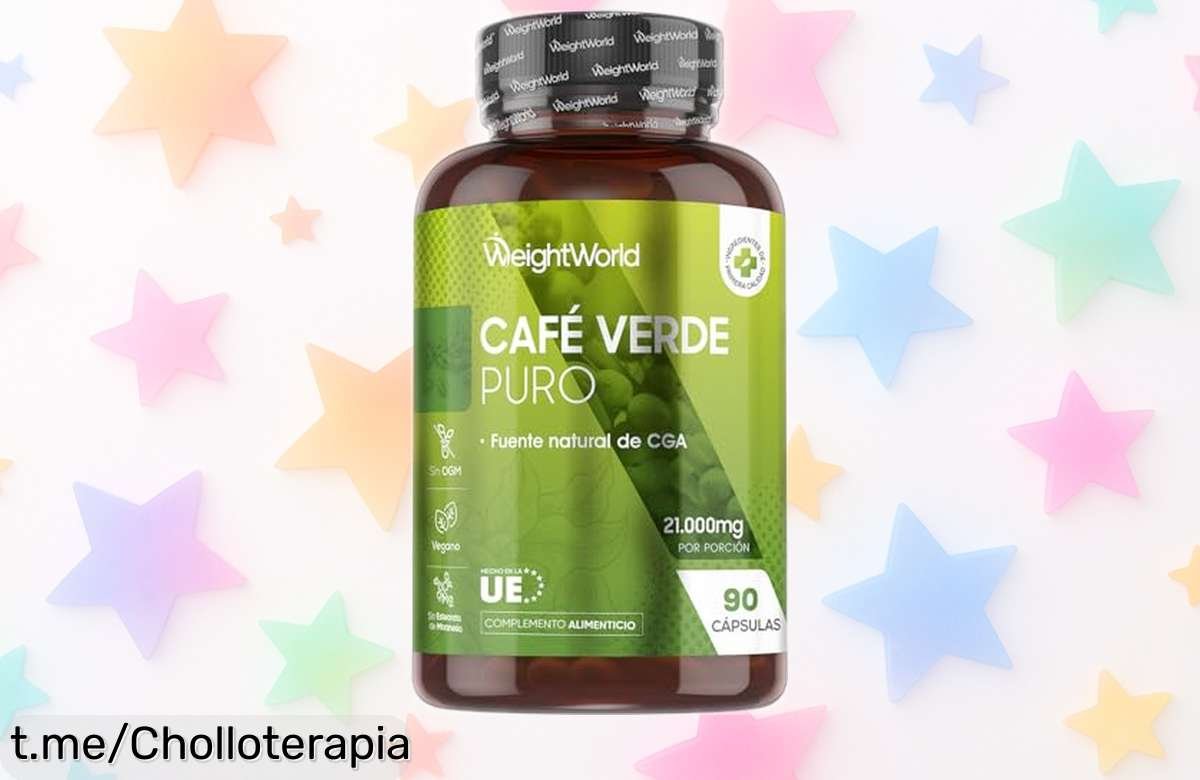 Descubre el energizante café verde puro, 90 cápsulas veganas a un precio rebajado que no podrás creer. ¡No dejes pasar este ofertón y siente la diferencia!