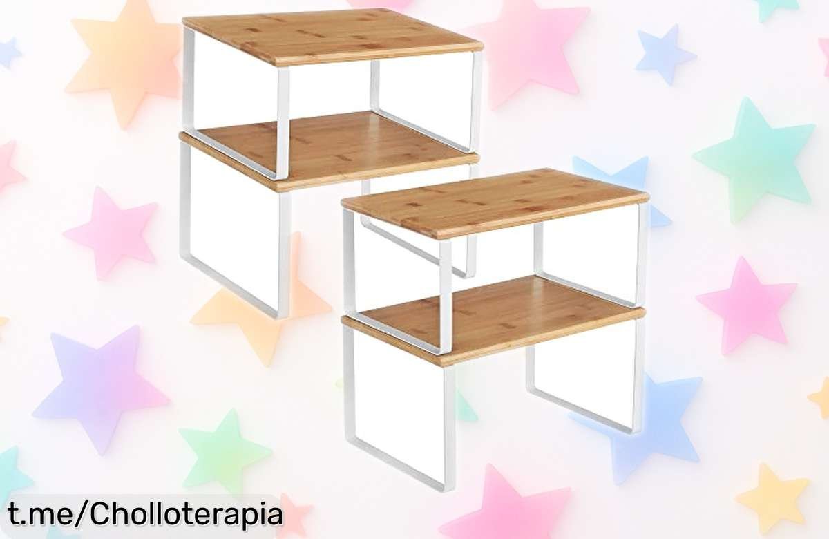 Descubre el increíble juego de 4 estantes apilables SONGMICS, perfecto para tu cocina; ¡aprovecha este chollo y crea más espacio en casa sin esfuerzo!
