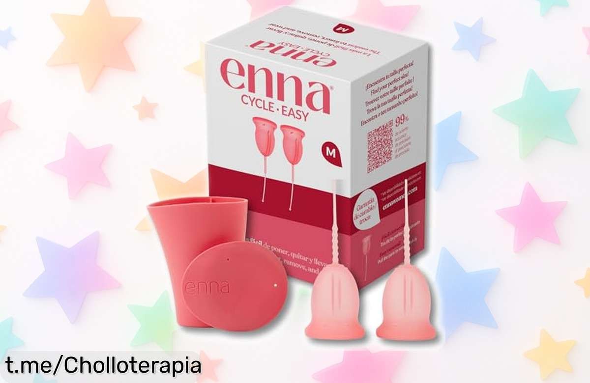 Descubre el pack de 2 copas menstruales Enna Cycle Easy con esterilizador: fácil de usar, aguanta hasta 12 horas y ¡rebajado a un precio loco! No te lo pierdas.