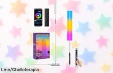 Deslumbra tu hogar con la lámpara de pie OUTON que cambia de color al ritmo de la música, ¡ofertón increíble para dar vida a tu espacio que no querrás dejar escapar!