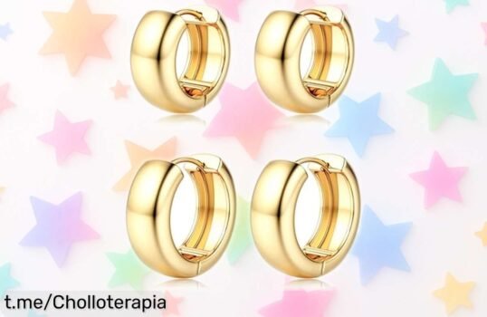 Deslumbrantes pendientes aro de plata y oro con brillitos de circonita, ¡un detalle que debes tener ya! Perfectos para regalar y a precio loco.