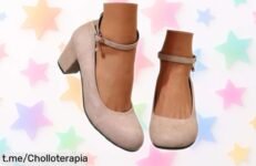 Deslumbrantes zapatos de tacón ancho con correas cruzadas, oferta increíble que te hará brillar en bodas y fiestas; ¡aprovéchalo antes de que se acabe!