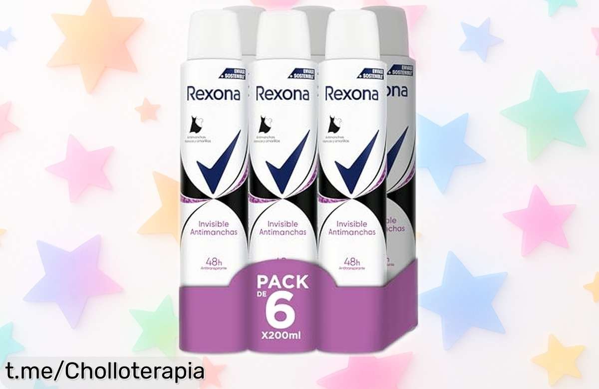 Desodorante aerosol Rexona Invisible Black&White para mujer en pack de 6, un chollazo que te brinda protección y frescura 48 horas ¡No dejes escapar esta oferta imperdible!