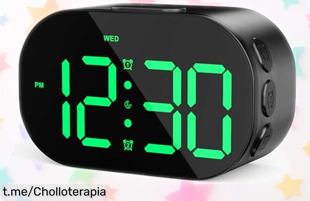 Despertador digital Ayybboo con números gigantes, solo por hoy a precio loco: ¡el compañero ideal para que despiertes sin estrés y lleno de energía!