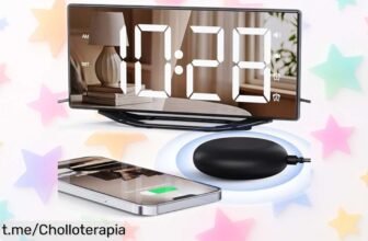 Despertador digital con pantalla grande y espejo: ¡vibración, doble alarma y un precio loco que hará que te despiertes feliz todos los días!
