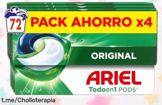 Detergente en cápsulas Ariel PODs Original: precio loco por 72 unidades que cuidan tu ropa y eliminan manchas al instante. ¡Hazlo ya y disfruta de la frescura como nunca antes!