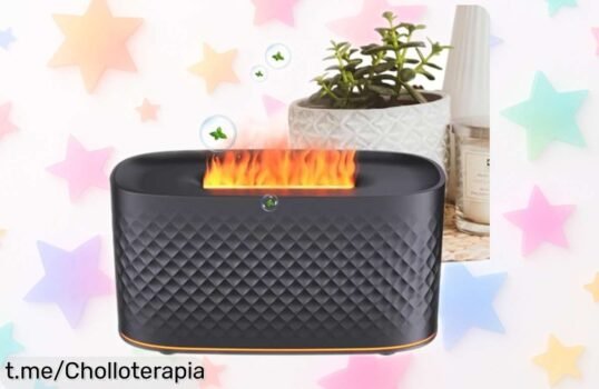 Difusor de aroma Bonfire con luces de fuego y modos de niebla a precio regalado, transforma tu hogar en un oasis relajante que se adapta a tus colores favoritos. ¡No te lo pierdas!