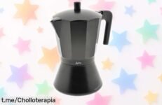 Disfruta de un café intenso con la cafetera italiana Jata CFI6, ahora a precio loco y lista para cualquier cocina. ¡No te quedes sin ella!