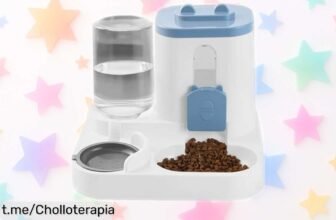 Disfruta de un dispensador automático 2 en 1 Hitburu para perros y gatos, sin cables y con diseño antiderrame. ¡Mantén todo limpio mientras cuidas a tus peludos por un precio de ganga!