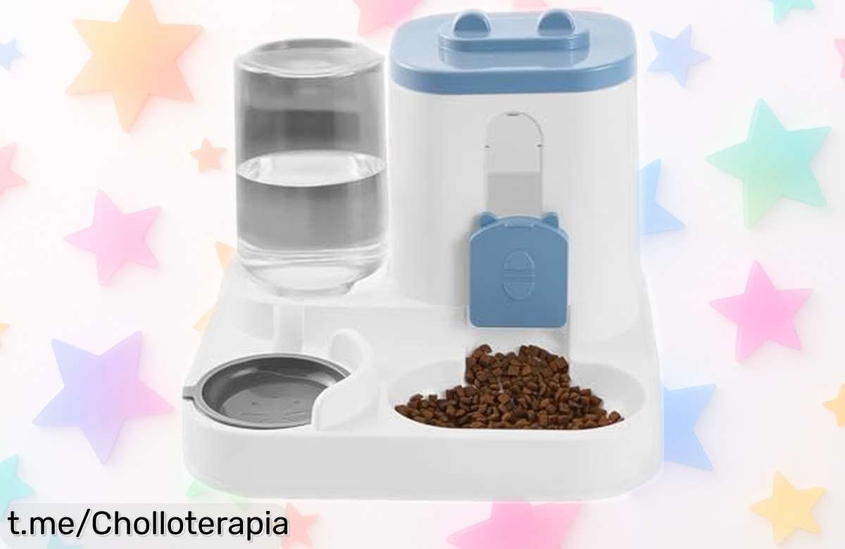 Disfruta de un dispensador automático 2 en 1 Hitburu para perros y gatos, sin cables y con diseño antiderrame. ¡Mantén todo limpio mientras cuidas a tus peludos por un precio de ganga!