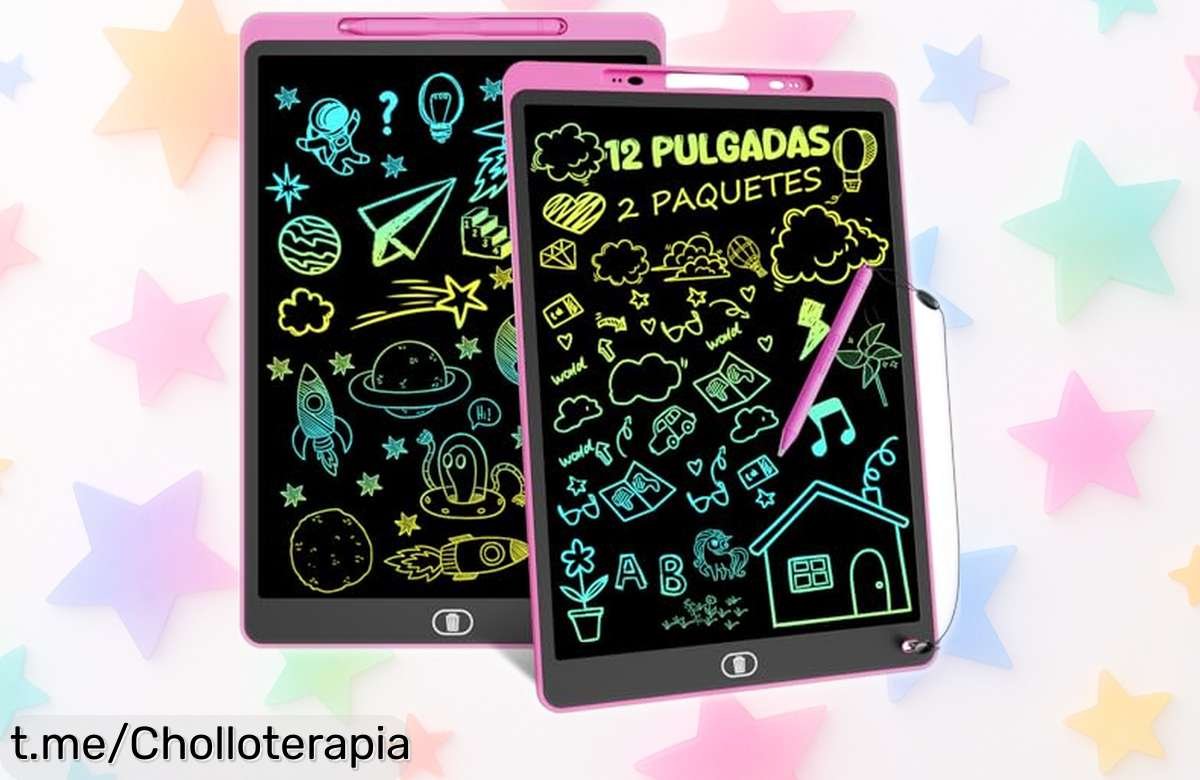 Divertida tableta de escritura LCD Electight 12 pulgadas en pack de 2, ¡dibuja sin parar a un precio loco que no puedes dejar escapar!