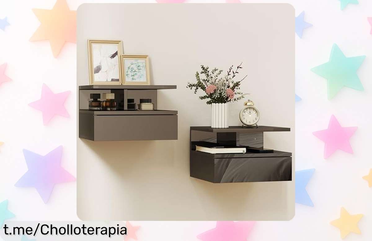 Dos mesitas flotantes HOMCOM que maximizan tu espacio y le dan un toque moderno a tu hogar ¡Aprovecha este precio loco antes de que se agoten!