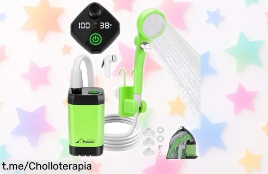 Ducha portátil WADEO con pantalla que cambia de color: ¡una revolución para tus aventuras a precio loco, no esperes más y disfruta del agua donde quieras!