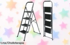 Escalera plegable UZIRO de 4 peldaños, resistente y antideslizante; no pierdas la oportunidad con este ofertón que hará tu vida más fácil en un tris. ¡Consíguela ya!