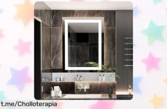 Espejo de baño Luminorcrest 60x80cm con luz LED regulable: ¡un chollo que moderniza tu espacio y siempre se ve claro! No te lo pierdas, es el momento perfecto para brillar.