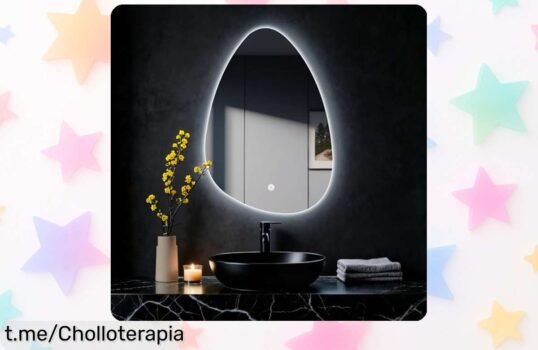 Espejo de pared MYGIIVOVO con luz LED regulable para baño, ¡precio loco y fácil de instalar! Dale a tu espacio un toque espectacular antes que se acabe esta oferta única.