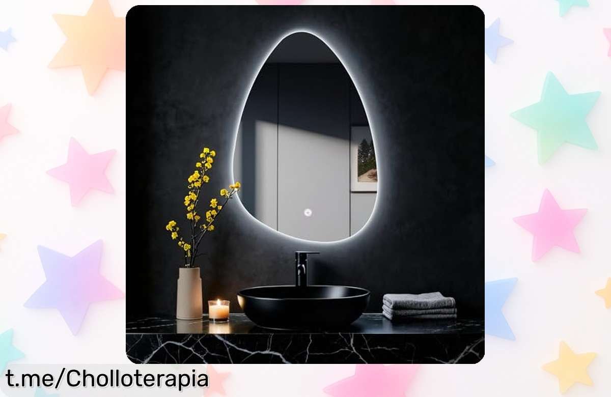 Espejo de pared MYGIIVOVO con luz LED regulable para baño, ¡precio loco y fácil de instalar! Dale a tu espacio un toque espectacular antes que se acabe esta oferta única.