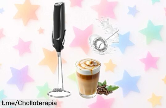 Espumador de leche eléctrico AMZCHEF que crea espuma suave en segundos, duradero y sin líos; ¡este precio está regalado! No dejes pasar esta joya para tu café diario.