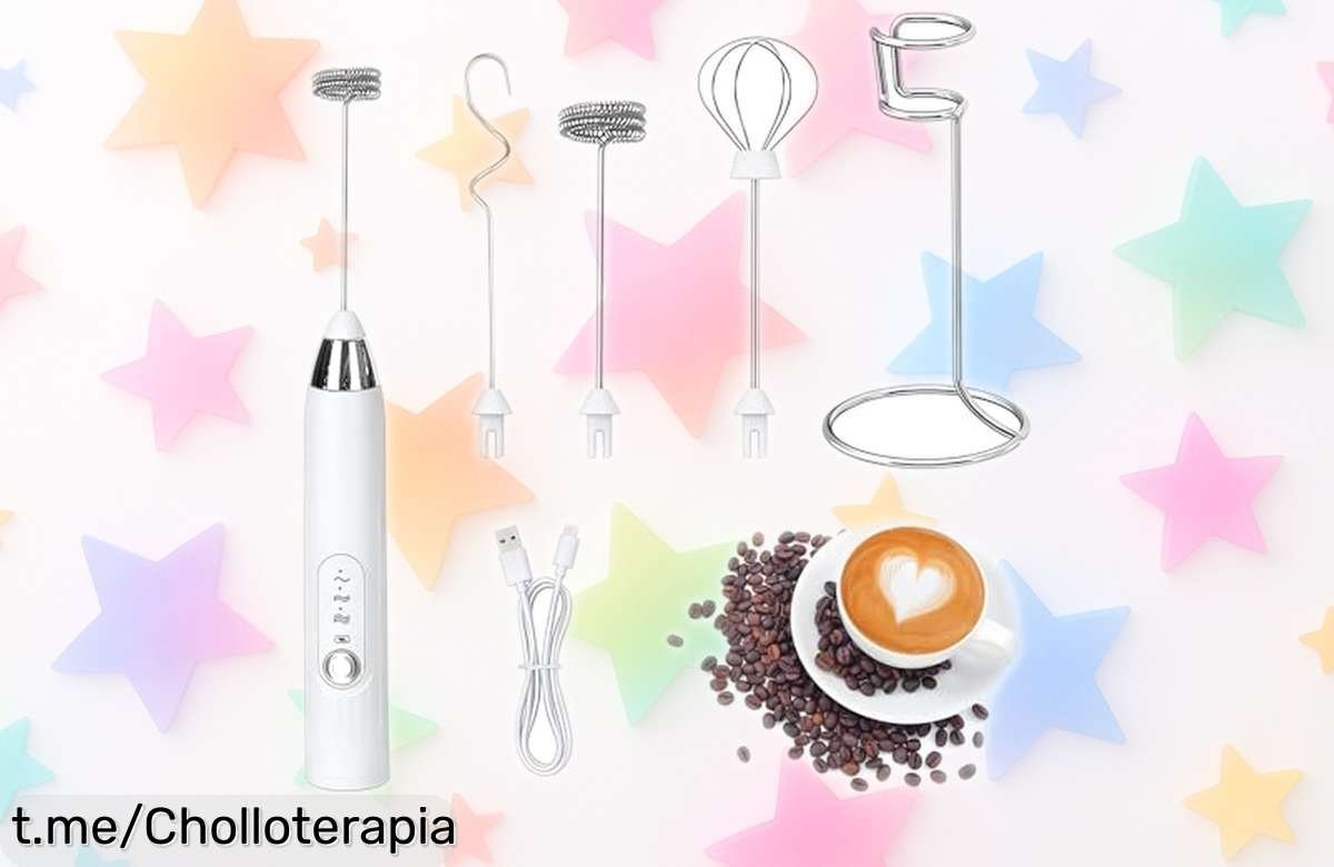 Espumador de leche eléctrico Xynovate con 3 velocidades a un precio rebajado, disfruta de una espuma cremosa en segundos y haz que tus momentos sean especiales.