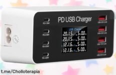 Estación de carga USB de escritorio con 8 puertos para que tú nunca más te quedes sin batería, ¡aprovéchalo ahora antes de que se agote!