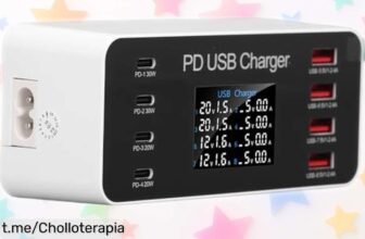 Estación de carga USB de escritorio con 8 puertos para que tú nunca más te quedes sin batería, ¡aprovéchalo ahora antes de que se agote!