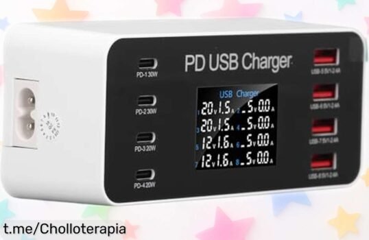 Estación de carga USB de escritorio con 8 puertos para que tú nunca más te quedes sin batería, ¡aprovéchalo ahora antes de que se agote!