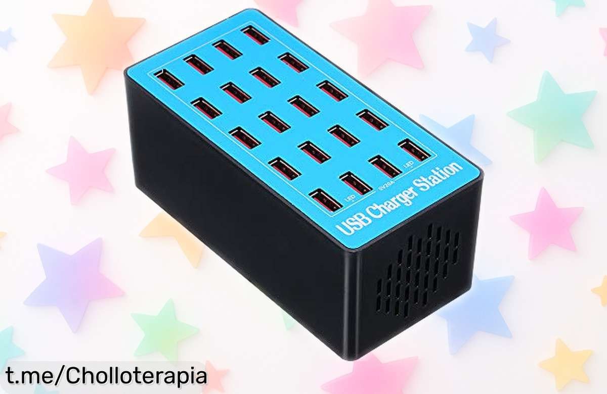 Estación de carga USB docooler con 20 puertos, el chollazo que hace la vida más fácil y rápida: ¡no te quedes sin la tuya antes de que se agoten!