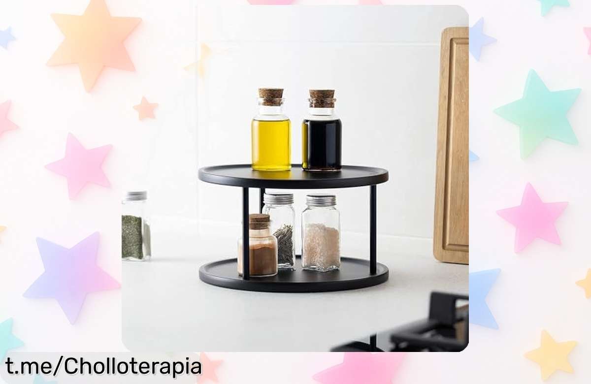 Estante giratorio doble Navaris: organiza tu cocina y baño con estilo a un precio de escándalo que no podrás dejar pasar, ¡hazlo tuyo antes de que desaparezca!