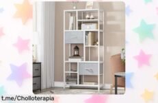 Estantería de acero YITAHOME con 7 estantes y cajones a precio regalado, dale un toque moderno a tu hogar y ordena todo sin complicaciones. ¡No te quedes sin la tuya!