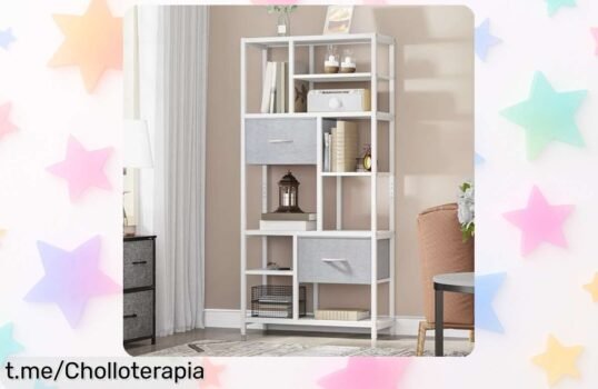 Estantería de acero YITAHOME con 7 estantes y cajones a precio regalado, dale un toque moderno a tu hogar y ordena todo sin complicaciones. ¡No te quedes sin la tuya!